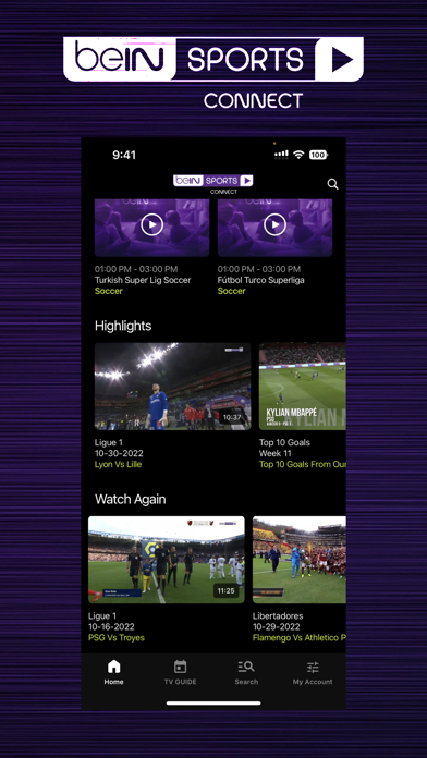 beIN SPORTS CONNECT App Store screenshot 2