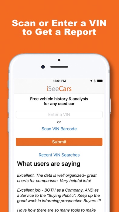 VIN Report for Used Cars App Store screenshot 1