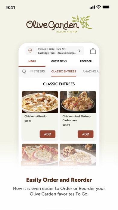 Olive Garden Italian Kitchen App Store screenshot 1