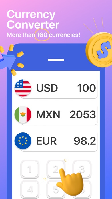 Currency converter, widget App Store screenshot 1