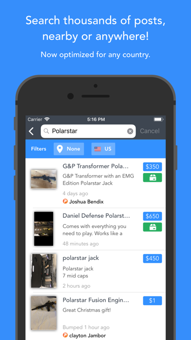 HopUp - Airsoft Marketplace App Store screenshot 1