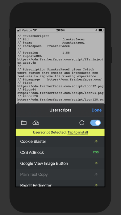 Userscripts App Store screenshot 1