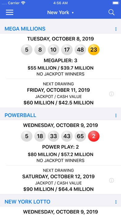Lotto Results - Lottery in US App Store screenshot 1
