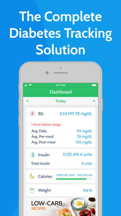 Diabetes Tracker by MyNetDiary App Store screenshot 2