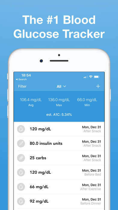 Glucose | Blood Sugar Tracker App Store screenshot 1