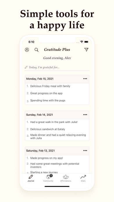 Gratitude Plus – Journal App Store screenshot 1