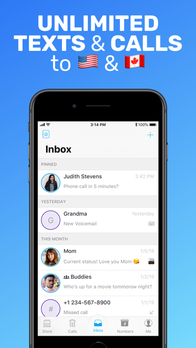 Text Me - Phone Call + Texting App Store screenshot 1