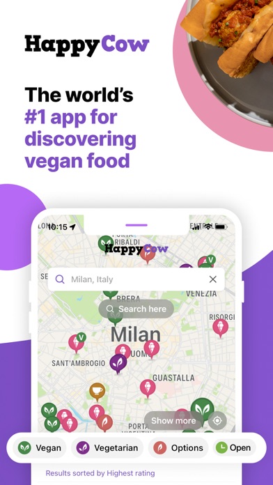 HappyCow - Vegan Food Near You App Store screenshot 1