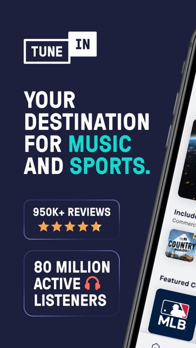 TuneIn Radio: Music & Sports App Store screenshot 1