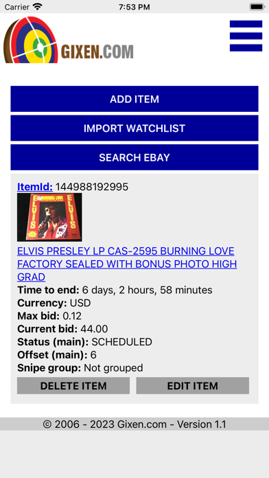 Gixen eBay Auction Sniper App Store screenshot 2