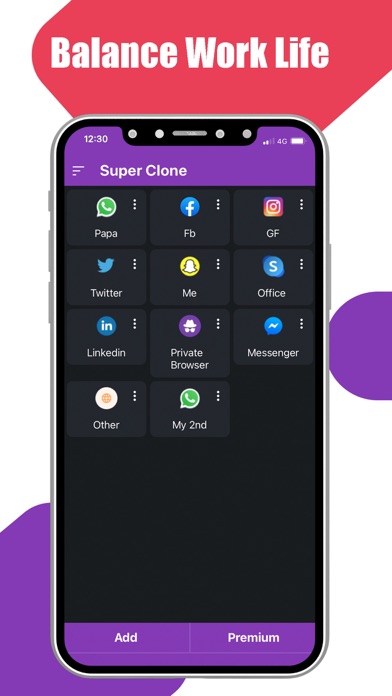 Super clone: Multiple Accounts App Store screenshot 2