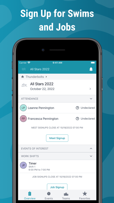 SwimTopia App Store screenshot 1