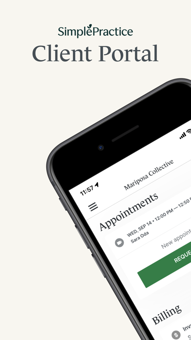 SimplePractice Client Portal App Store screenshot 1
