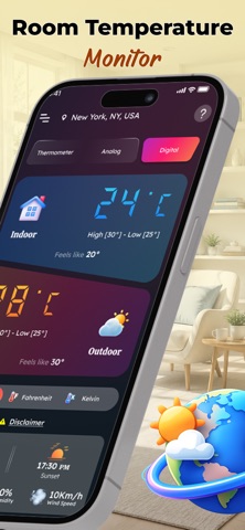 Room Temperature + Thermometer App Store screenshot 2