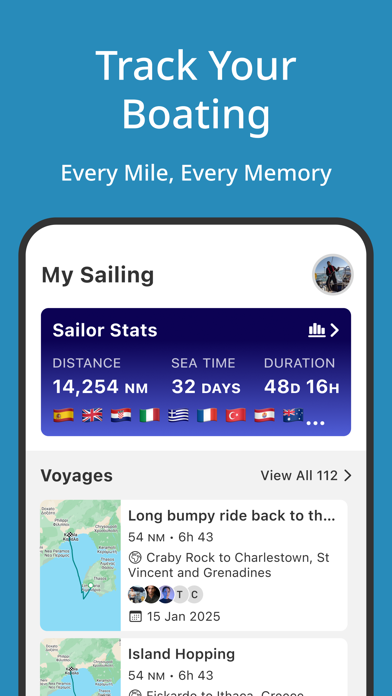 SailTies: Logbook GPS Tracking App Store screenshot 1