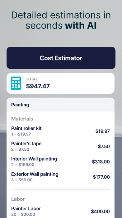SimplyWise: Cost Estimator App Store screenshot 2