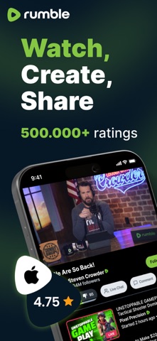 Rumble: Live Streaming, Videos App Store screenshot 1