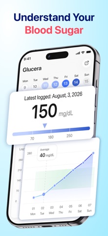 Glucera: Blood Sugar Tracker App Store screenshot 1
