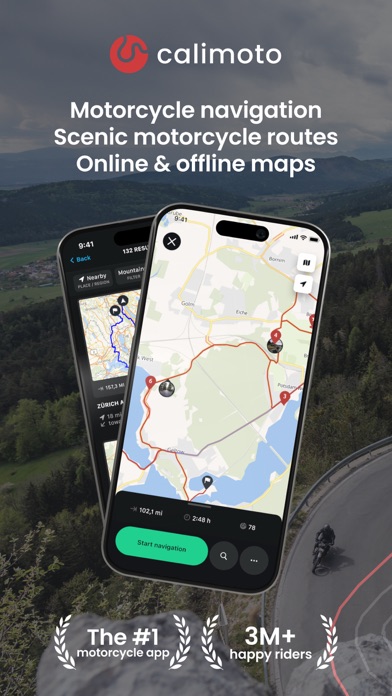calimoto Motorcycle Navigation App Store screenshot 1