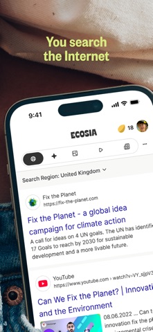 Ecosia: Search to plant trees App Store screenshot 1