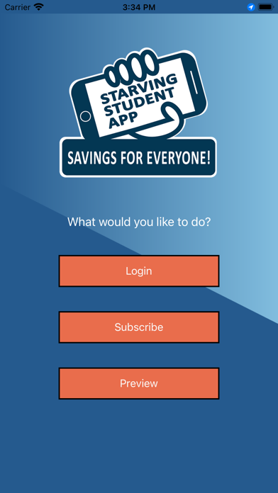 Starving Student Card App App Store screenshot 1