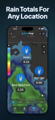 RainDrop - Rain Totals & Radar App Store screenshot 1