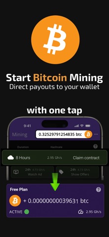 Bitcoin Mining: Crypto Miner App Store screenshot 1