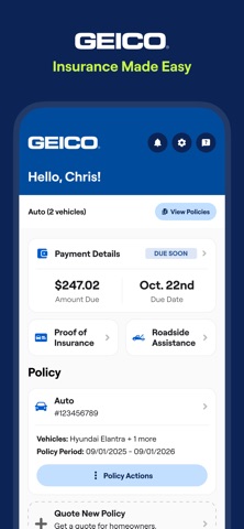 GEICO Mobile - Car Insurance App Store screenshot 1