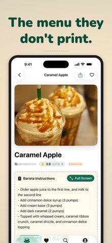 Secret Menu Coffee Recipes App Store screenshot 1
