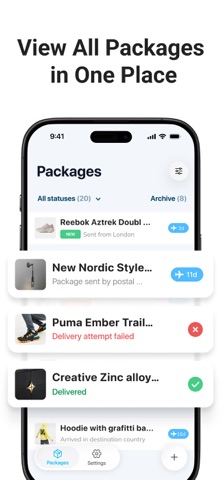 Package Tracker - pkge Mobile App Store screenshot 2