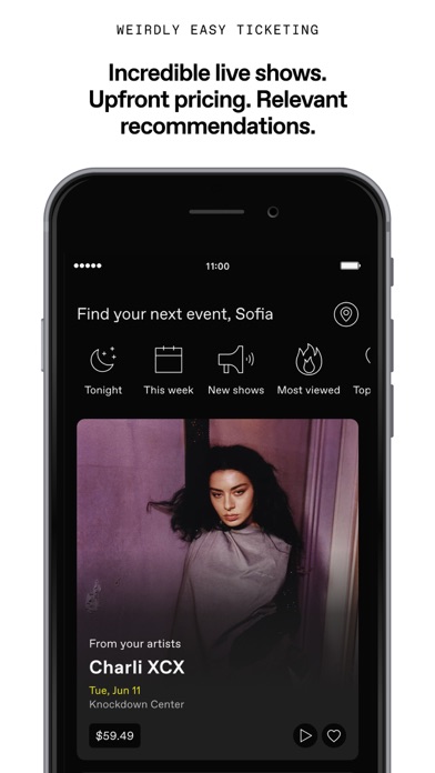 DICE: Live Shows App Store screenshot 1