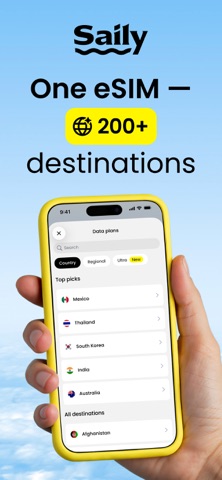 Saily: eSIM + phone number App Store screenshot 1