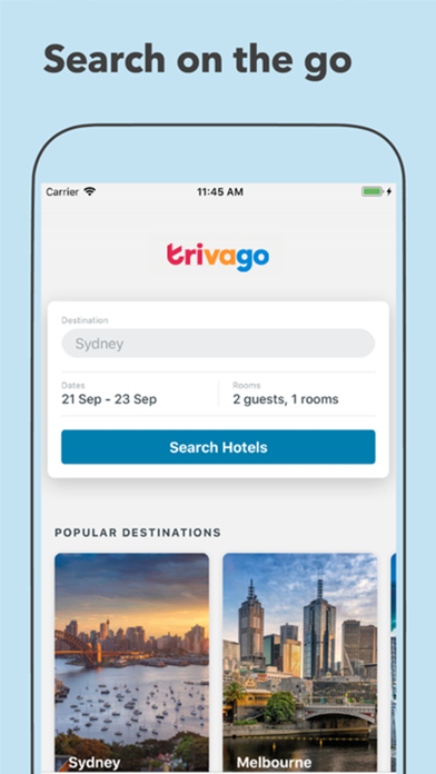 trivago: Compare hotel prices App Store screenshot 1