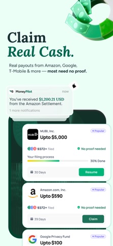 MoneyPilot: Class Action App Store screenshot 2