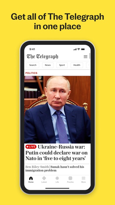 The Telegraph: UK & World News App Store screenshot 1