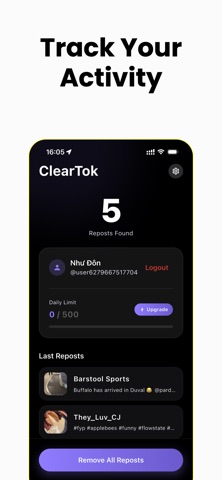ClearTok: Repost Remover App Store screenshot 2