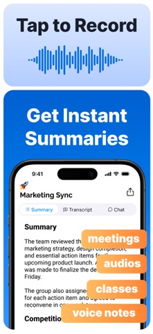 Summary - AI Note Taker App Store screenshot 2