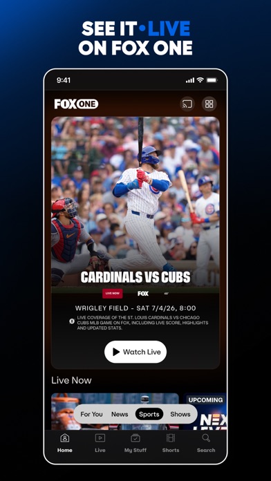 FOX One: Live News, Sports, TV App Store screenshot 1
