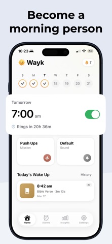 Wayk: Alarm Clock to Wake Up App Store screenshot 1
