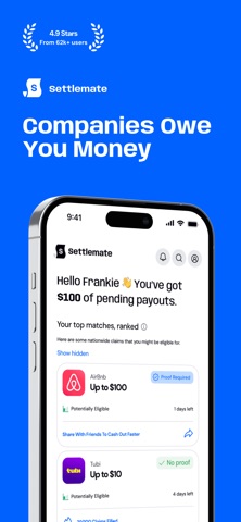 Settlemate: Claim Savings App Store screenshot 1