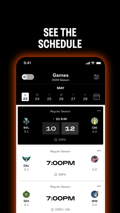 WNBA: Live Games & Scores App Store screenshot 2