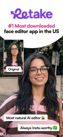 Retake AI Face & Selfie Editor App Store screenshot 1