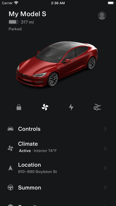 Tesla App Store screenshot 1