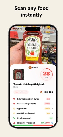 Exposr - Food Product Scanner App Store screenshot 1