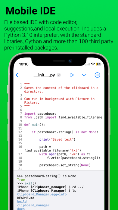 Pyto IDE App Store screenshot 1