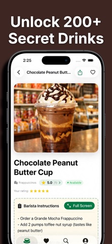 Secret Menu for Starbucks! App Store screenshot 1