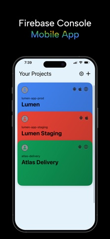 Firelog: Firebase Console App App Store screenshot 1