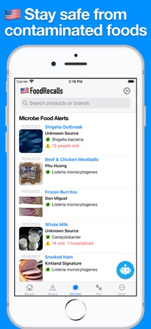 Food Recalls & Alerts App Store screenshot 1