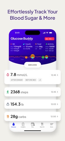 Glucose Buddy Diabetes Tracker App Store screenshot 2