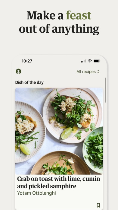 Guardian Feast: Daily Recipes App Store screenshot 1